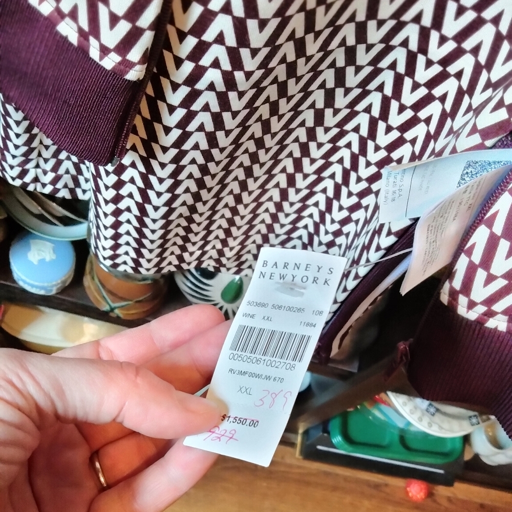 NWT Valentino Logo Print tracksuit jacket & pants set maroon and cream - Picture 6 of 7